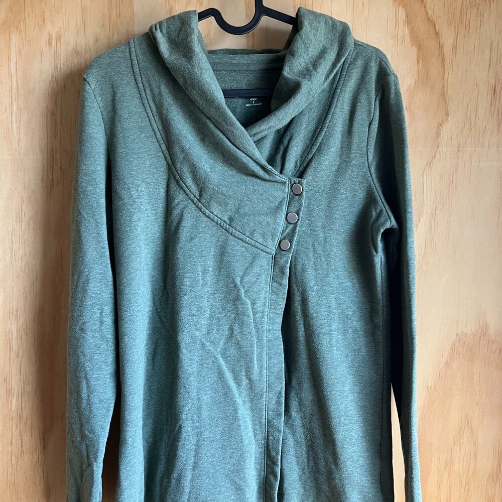 Olive Green Danskin Asymmetrical Wrap Sweatshirt Size Small